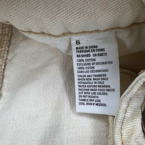 American Eagle Distressed Denim Mini Micro Skirt Size 6 Cream Vintage Y2K Cotton - Picture 7 of 7